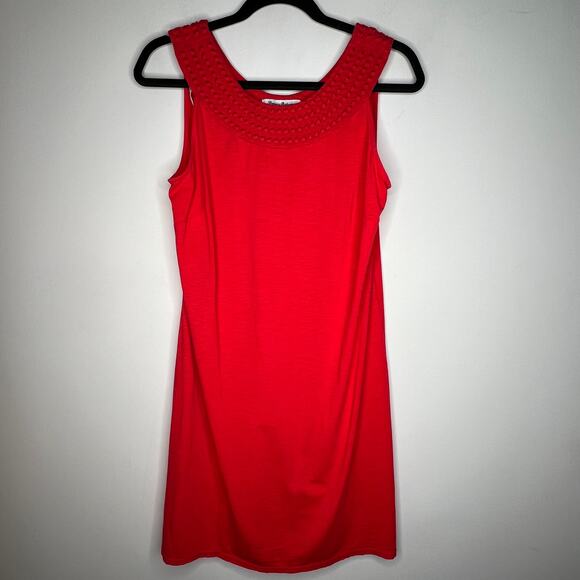 Tommy Bahama Red Embroidery Collar Shift Mini Dress Size Small - Picture 2 of 8